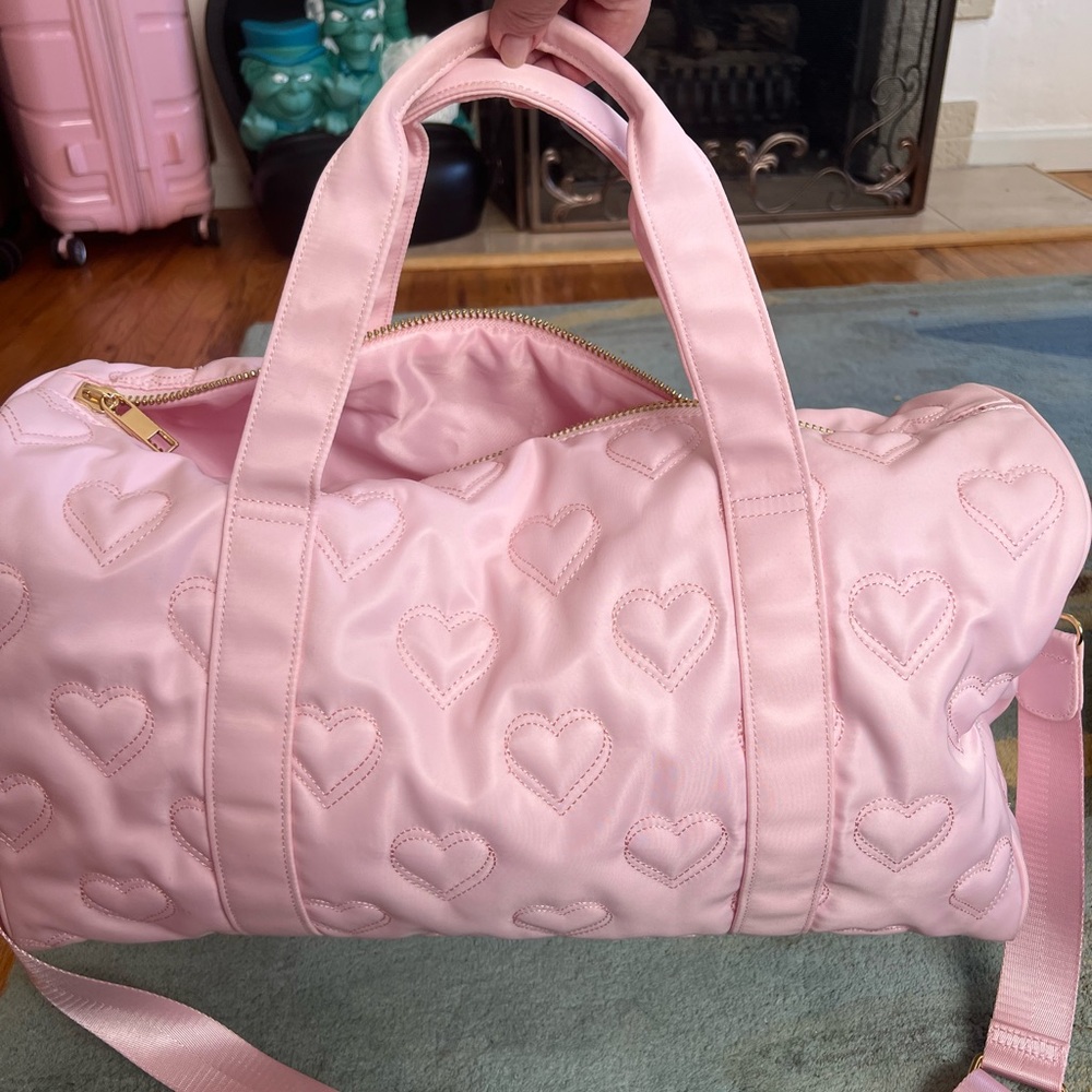 Stoney Clover Lane X Target Pink Heart Quilted Duffel Excellent Used Condition